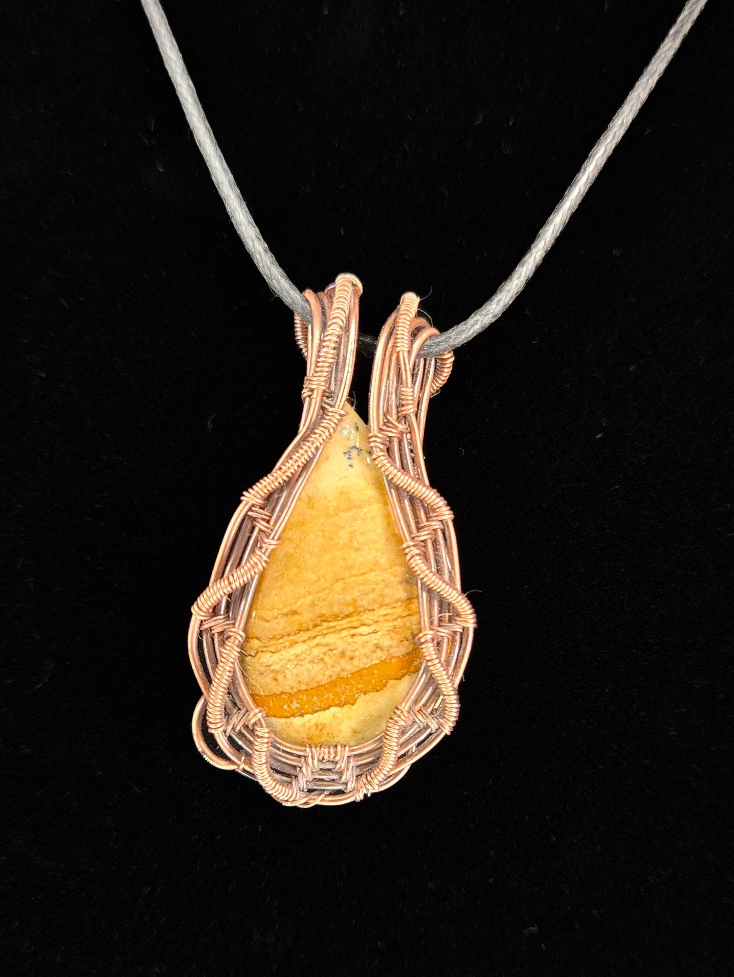 "Desert Sunrise" – Copper Wrapped Yellow Jasper Pendant