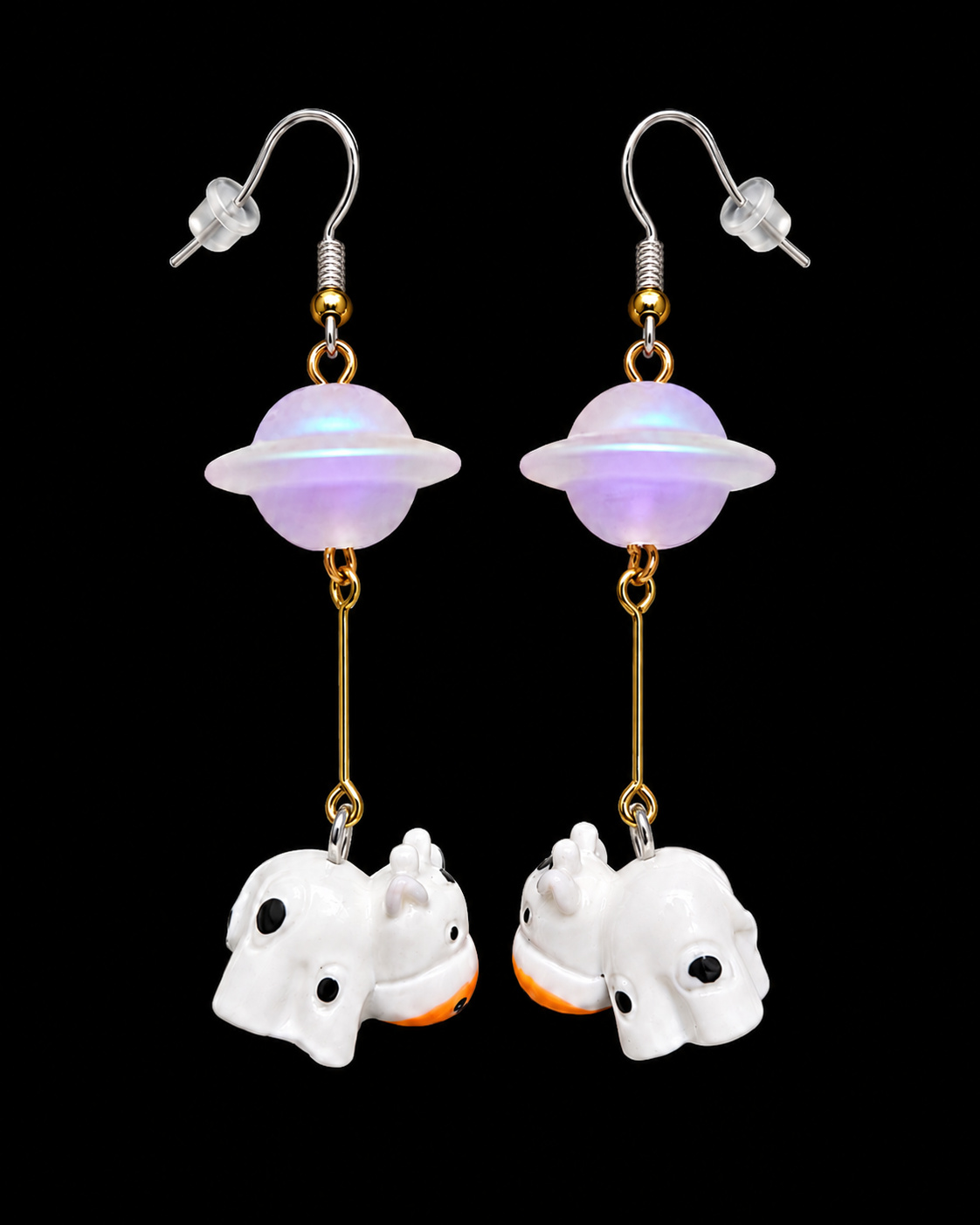 Cow Abduction Earrings – Pastel UFO
