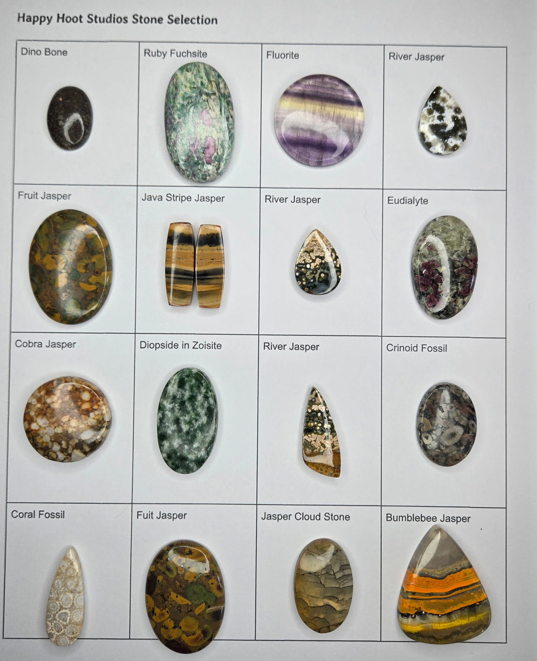 Dark Feather Designs Stone Selection Guide