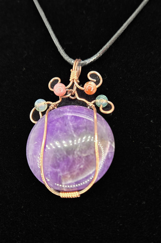 "Celestial Bloom" – Amethyst Chakra Pendant