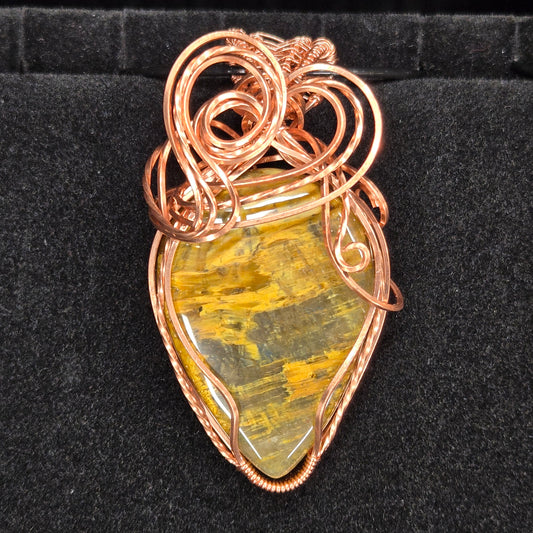Nellite Pendant with Copper Wire Wrap
